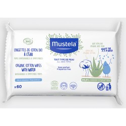 Mustela ch bio lingettes coton eau 60