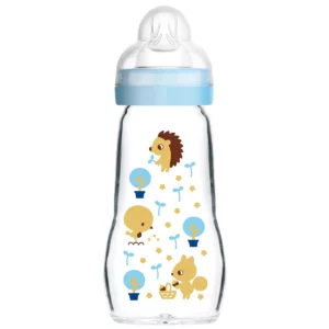 MAM Biberon en verre 260 ml, 2+ mois, garçon