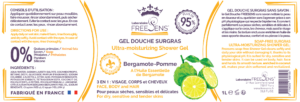 Gel douche surgras sans savon BERGAMOTE-POMME 1L – Image 2
